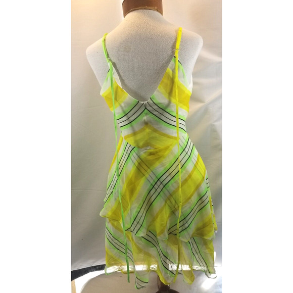 Christopher John Rogers Target Womens Size 2 Yellow Striped Flowy Bright Dress - Picture 3 of 5